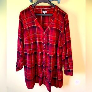 Plaid Top Size 2X Great for Winter!